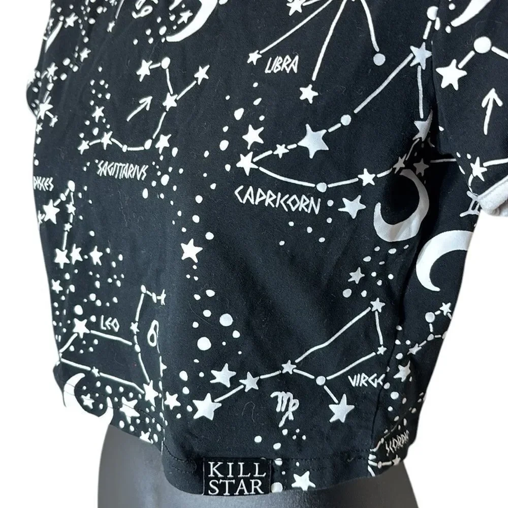 Killstar dolls kill crop baby tee astrology signs Whimsigoth zodiac small - Picture 2 of 5